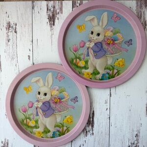 Easter Bunny Decorative Metal Plates